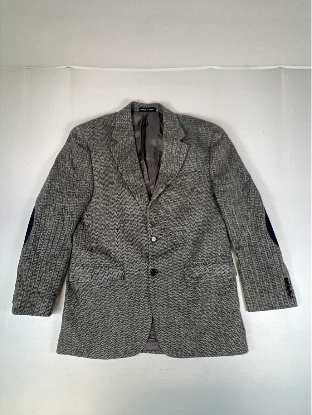 Lauren Ralph Lauren Men 40R Grey Herringbone Wool Sport Coat Blazer Jacket